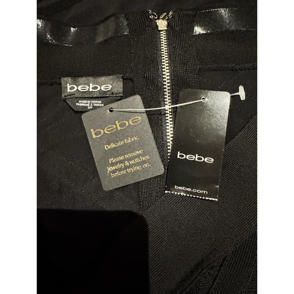 VTG Bebe Deadstock Sexy Cris Cross Off Shoulder Bodysuit S - Picture 5 of 5